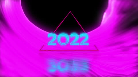 Neon 2022 Text Reflecting in Virtual Tunnel