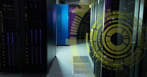 Futuristic Digital Interface with Data Servers in Operation - Download Free Stock Images Pikwizard.com