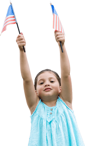 joyful girl celebrating national patriotism with usa flags transparent background - Download Free Stock Videos Pikwizard.com