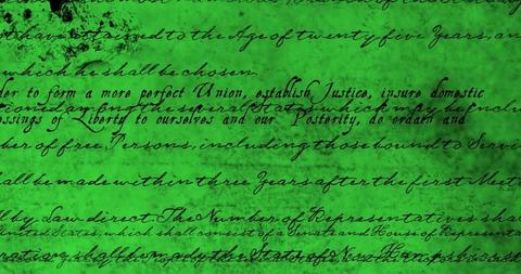 Constitution of United States on Green Background in Digital Motion - Download Free Stock Images Pikwizard.com