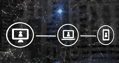 Digital Network Icons Displaying Global Connectivity