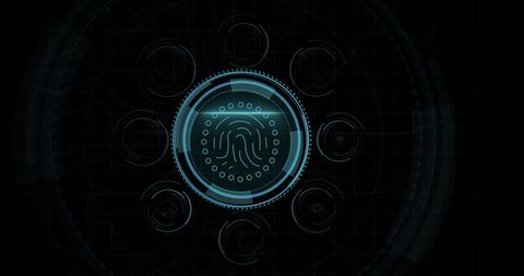 Futuristic Biometric Fingerprint Recognition Interface - Download Free Stock Images Pikwizard.com