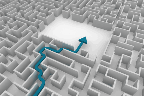blue arrow navigating through transparent 3d maze - Download Free Stock Videos Pikwizard.com