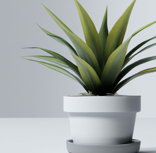 Minimalistic succulent plant in a white pot perfect for use in designs related to home decor, indoor gardening, or natural living. Ideal for websites, blogs, social media graphics, or presentations focused on modern interior design, gardening tips, or eco-friendly home accessories.