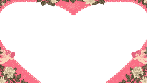 Romantic heart frame with beige roses on transparent background