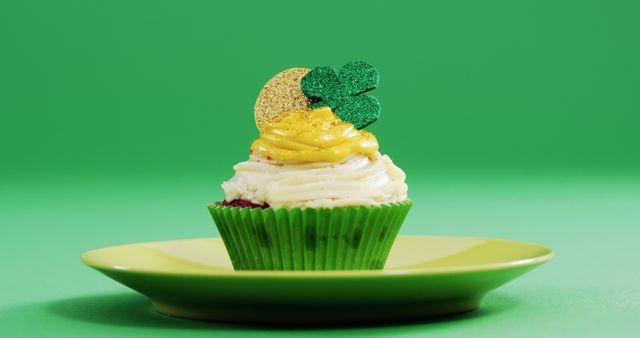 Festive St. Patrick's Day Cupcake with Green Decorations - Download Free Stock Images Pikwizard.com