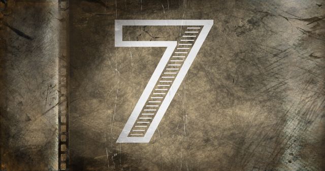 Grungy Number Seven on Rusty Metallic Background - Download Free Stock Images Pikwizard.com