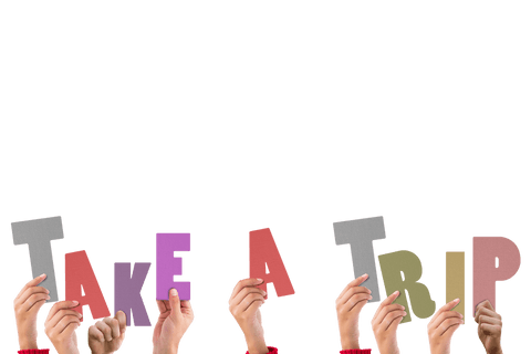 hands holding take a trip letters on transparent background - Download Free Stock Videos Pikwizard.com