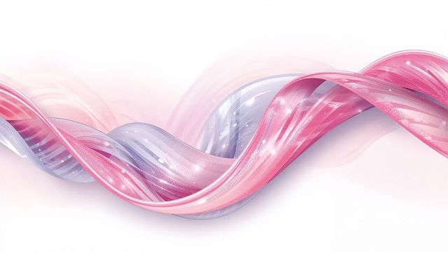 Pink Lavender Flowing Ribbon Wave with Sparkle Gloss and Transparent Layers