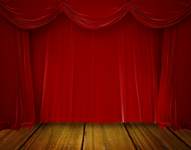 Wooden Stage with Red Curtains on Transparent Background - Download Free Stock Videos Pikwizard.com