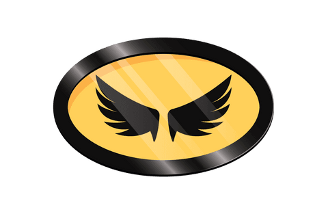 black wing symbol on yellow oval with transparent background - Download Free Stock Videos Pikwizard.com