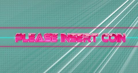 retro arcade insert coin message on futuristic background - Download Free Stock Images Pikwizard.com