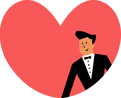 smiling man in tuxedo with transparent heart background - Download Free Stock Videos Pikwizard.com