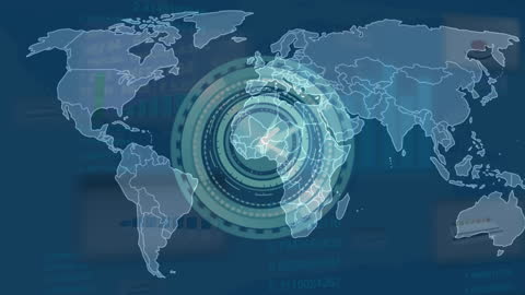 Global Data Technology Concept with Digital Map Overlay