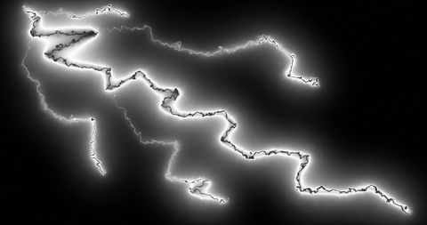Digital White Lightning Energy on Black Background
