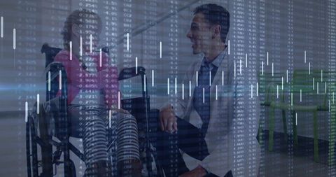 Doctor Meeting Young Wheelchair Patient in Digital Age Healthcare Environment