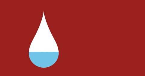 Abstract Water Drop Illustration on Bold Red Background