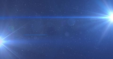 Dynamic Blue Light Flares Over Starry Galaxy Background - Download Free Stock Images Pikwizard.com