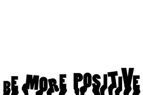 Motivational Transparent Text with Illustrated Hands