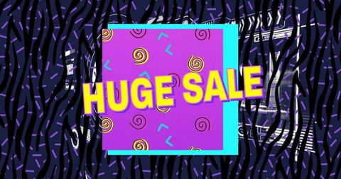 Vibrant retro design advertising huge sale event