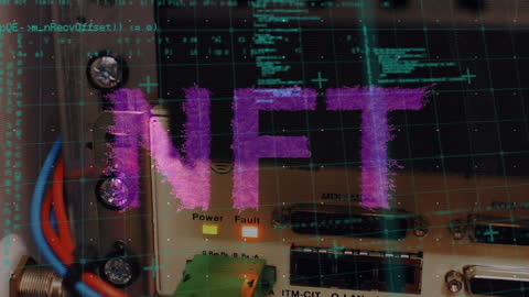 Animated NFT Text Over Processing Server Background