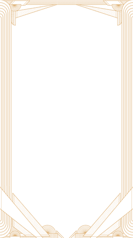 Luxury Art Deco Frame on Transparent Background
