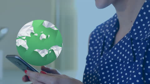 Digital Nomad Using Smartphone with Global Connections Concept