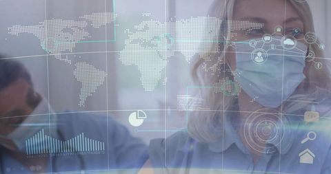 Digital Healthcare Specialists Analyzing Medical Data Interfaces