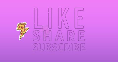 Vibrant Social Media Call to Action Design with Neon Text and Pizza Slice