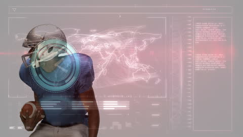 Digital Interface with American Football Player in Holographic Display