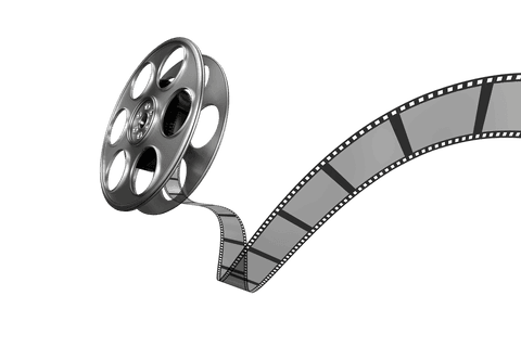 retro film reel with flowing film strip on transparent background - Download Free Stock Videos Pikwizard.com
