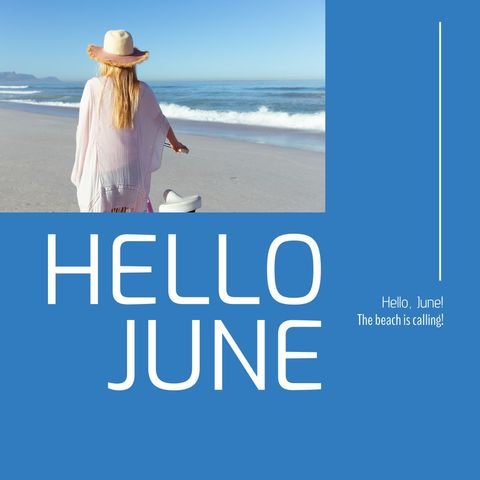 Welcoming June with Seaside Adventure, Woman Enjoying Beach Vibes