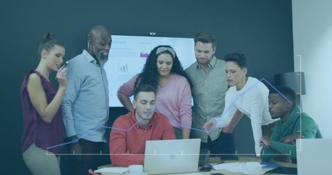 diverse team analyzing data together in modern office - Download Free Stock Images Pikwizard.com