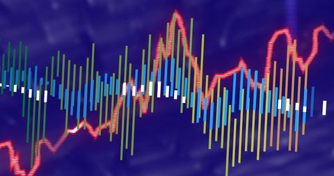 Colorful Data Chart Over Blue Background - Download Free Stock Images Pikwizard.com