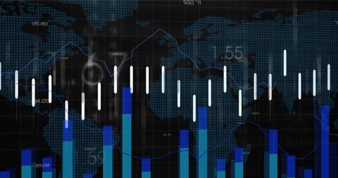Global Financial Data Analysis Over World Map Visualization - Download Free Stock Images Pikwizard.com