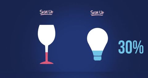 Digital Illustration with Wine Glass and Light Bulb for Creativity and Growth - Download Free Stock Images Pikwizard.com