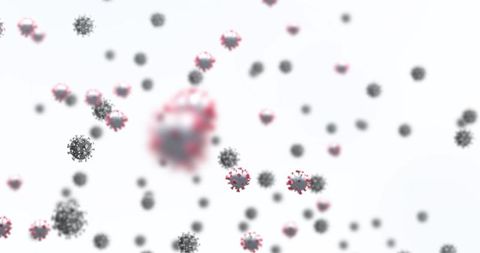 Floating virus particles highlighting global health concerns