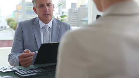 Professional Business Interview in Modern Office Environment
