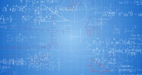 Complex Mathematical Equations Background on Blue - Download Free Stock Images Pikwizard.com
