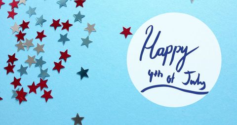 4th of July Celebration on Blue with Stars