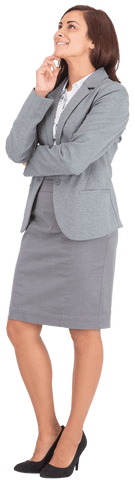 Confident Businesswoman Contemplating Future Transparent PNG