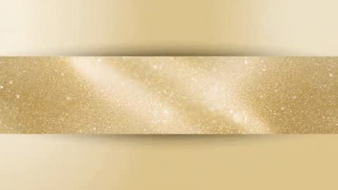 Revealing Gold Glitter Banner Sliding with Diagonal Sheen, Soft Pan and Sparkling Dust