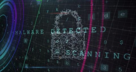 Malware Detection in Digital Security Network with Padlock - Download Free Stock Images Pikwizard.com
