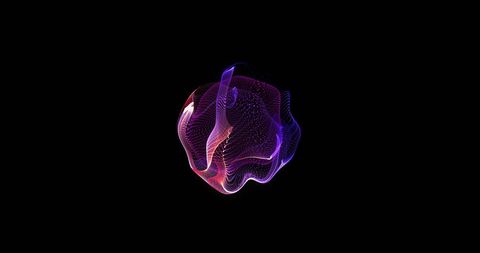 Futuristic abstract shape with vivid colors on black
