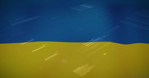 Digital Data Security Over Ukraine Flag Concept