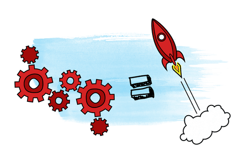transparent gear rocket drawing illustration with programming theme - Download Free Stock Videos Pikwizard.com