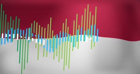 Digital Data Visualization Over Indonesian Flag - Download Free Stock Images Pikwizard.com