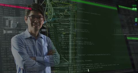 Tech Professional Overseeing Data Processing in Server Room - Download Free Stock Images Pikwizard.com