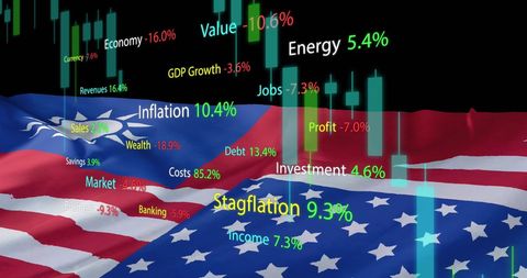 Global Economic Trends with Taiwan and U.S. Flags