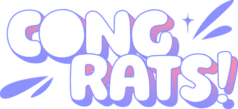 Cheerful congrats bubble letters on transparent background for celebrations